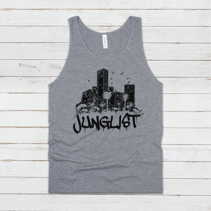 Junglist Sound System Tank Top Jungle Drum and Bass DJ EDM Synth Music Producer Gym Yoga Festival Mens Womens Graphic Printed Cami Vest Tee