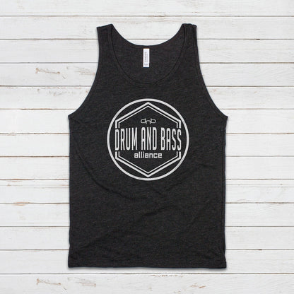 Drum and Bass Alliance Logo Tank Top Jungle Junglist DJ & n DnB Synth Synthesizer Music Producer Festival Mens Womens Printed Cami Vest Tee