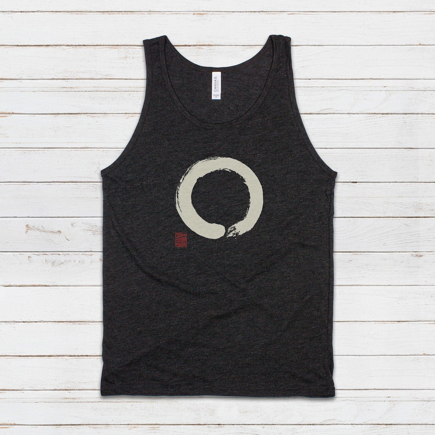 Japanese Calligraphy Tank Top - Enso Circle Buddism Buddhist Japan Traditional Art Martial Arts Anime Manga Mens Womens Printed Vest Cami