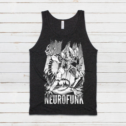 Neurofunk Invasion Tank Top Alien Junglist Jungle Drum and Bass DJ Synth Music Producer Festival Mens Womens Graphic Printed Cami Vest Tee