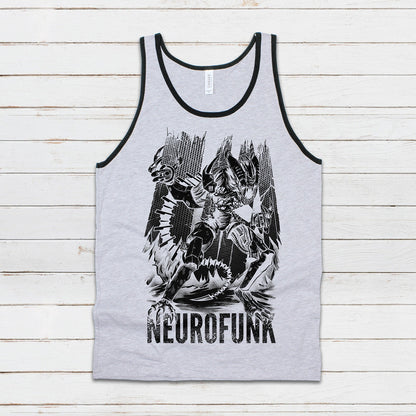 Neurofunk Invasion Tank Top Alien Junglist Jungle Drum and Bass DJ Synth Music Producer Festival Mens Womens Graphic Printed Cami Vest Tee