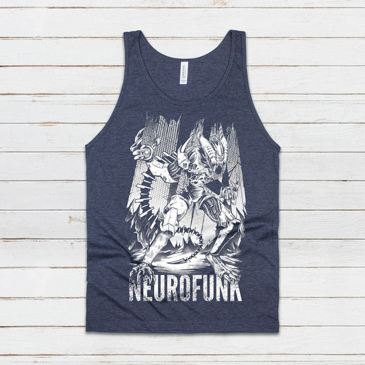 Neurofunk Invasion Tank Top Alien Junglist Jungle Drum and Bass DJ Synth Music Producer Festival Mens Womens Graphic Printed Cami Vest Tee