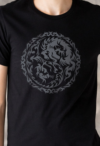 Yin Yang Dragons T Shirt Taoism Chinese Japanese Japan Dragon Taijitu Martial Arts Yoga Tai Chi Zen Meditation Men's Women's Printed Tee Top