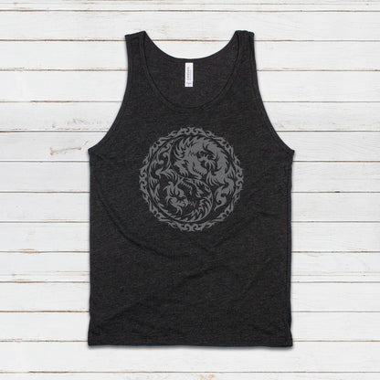 Yin Yang Dragons Tank Top Dragon Taoism Japanese Chinese Zen Yoga Gym Casual Martial Arts Taijitu Women's Mens Printed Cami Tee Vest T Shirt