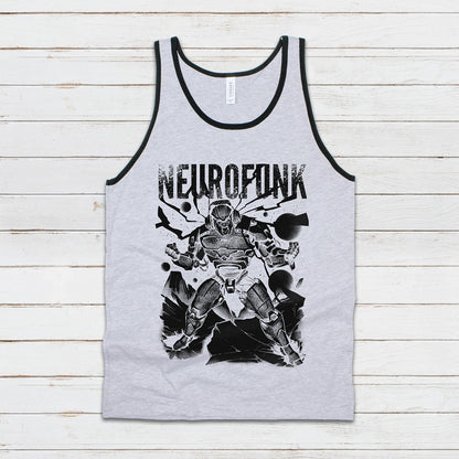 Neurofunk Destruction Tank Top Robot Junglist Jungle Drum and Bass DJ Synthesizer Music Producer Mens Womens Graphic Printed Cami Vest Tee