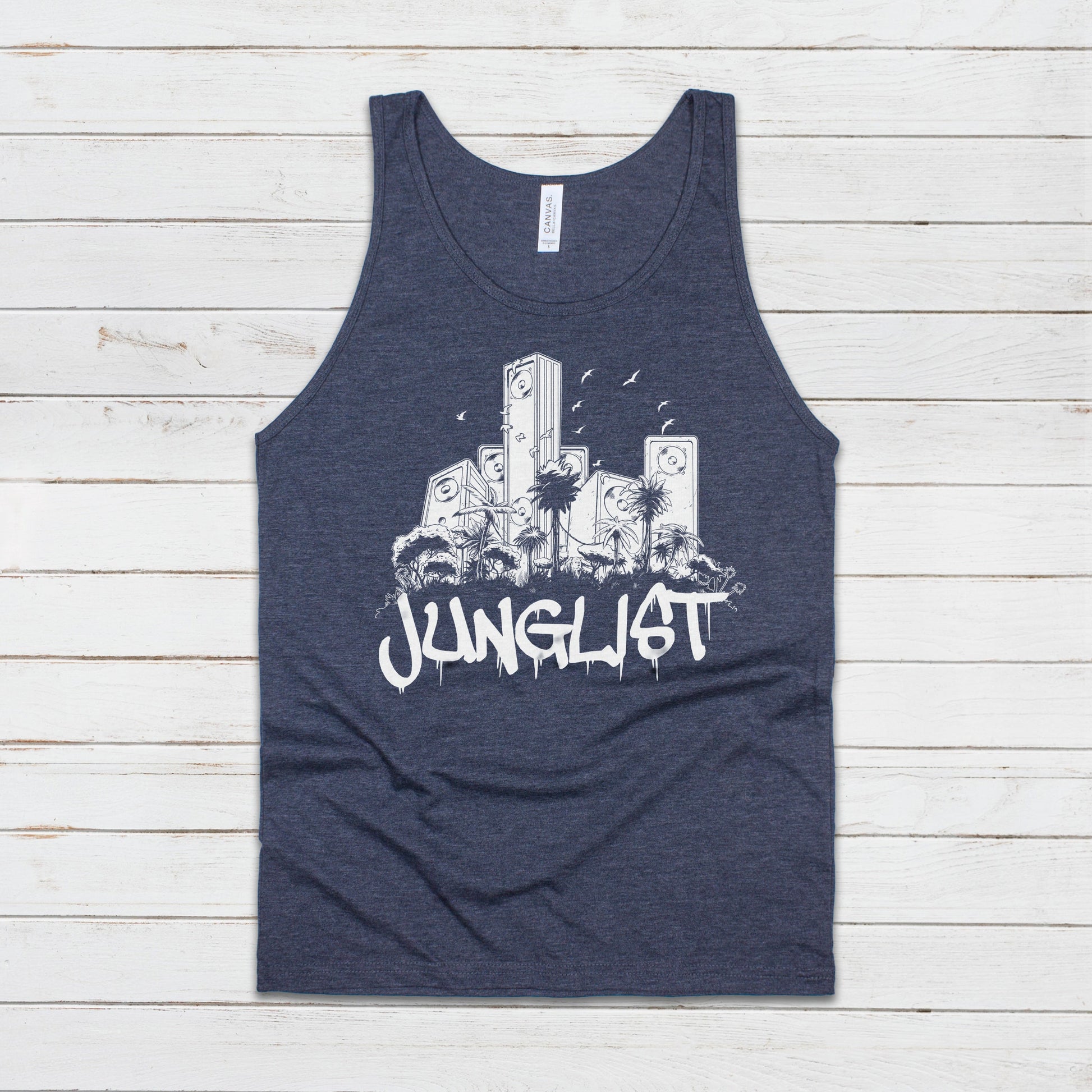 Junglist Sound System Tank Top Jungle Drum and Bass DJ EDM Synth Music Producer Gym Yoga Festival Mens Womens Graphic Printed Cami Vest Tee
