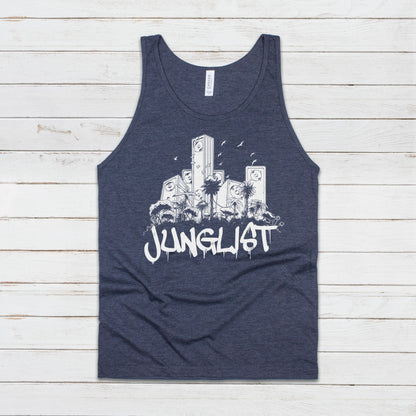 Junglist Sound System Tank Top Jungle Drum and Bass DJ EDM Synth Music Producer Gym Yoga Festival Mens Womens Graphic Printed Cami Vest Tee
