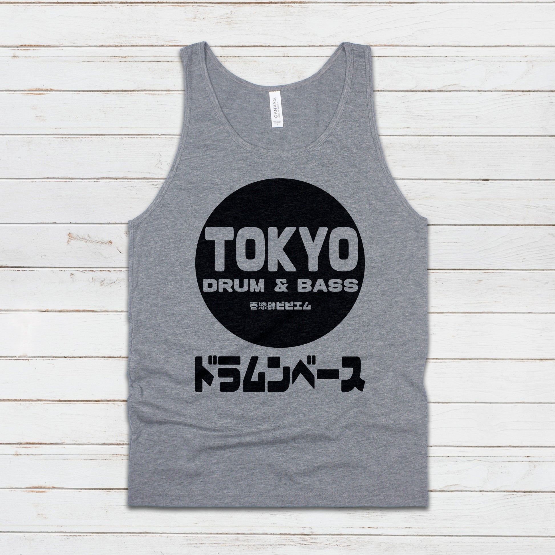 Tokyo Drum and Bass Tank Top Japanese Junglist Jungle DnB EDM DJ Synth Music Festival Cool Japan Mens Womens Graphic Printed Cami Vest Tee