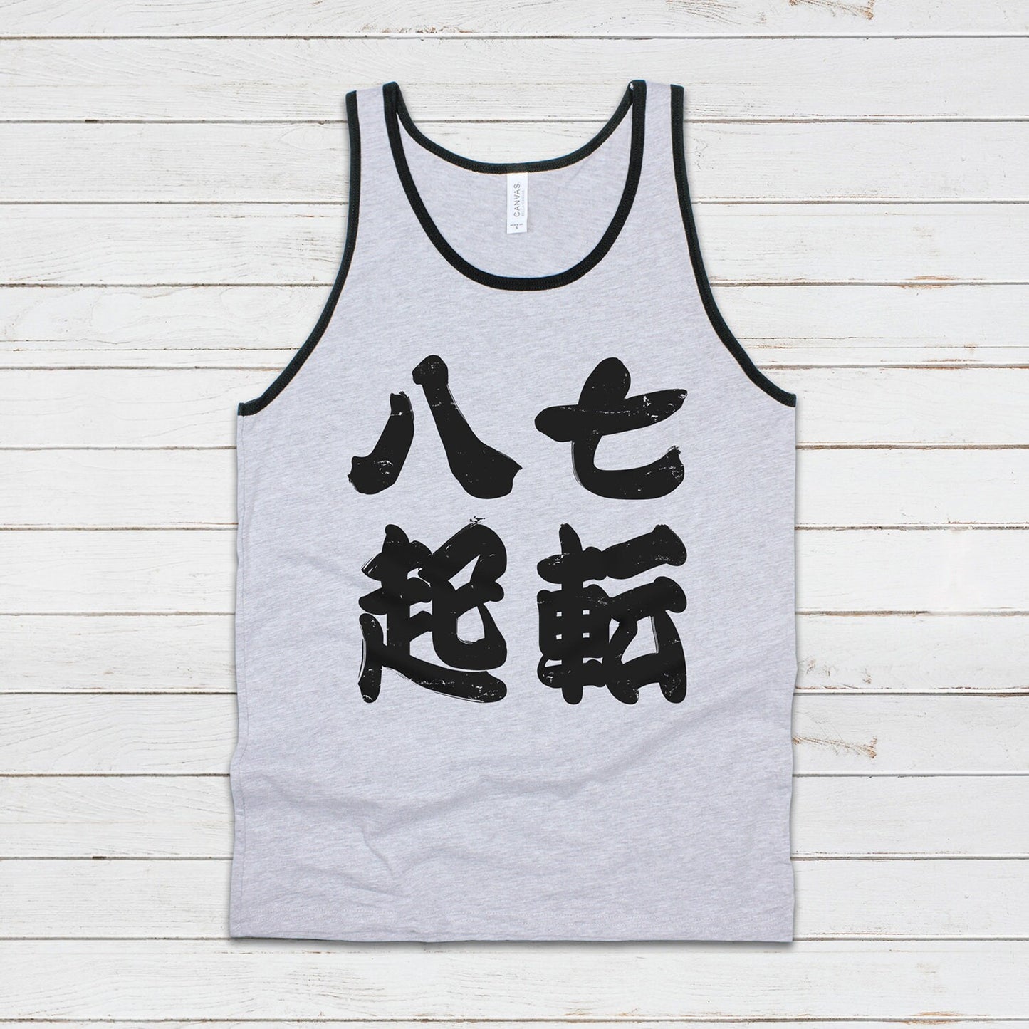 Japanese Tank Top Shichiten Hakki/ Nanakorobi Yaoki Japan Yoga Gym Boxing Positive Inspirational Graphic Printed Women's Men's Vest Tee Cami