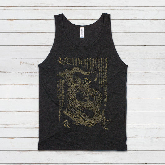 Japanese Tank Top Dragon Ryu Japan Traditional Chinese Ukiyo-e Dragon Naga Yoga Martial Arts Anime Manga Gym Mens Womens Printed Vest Cami