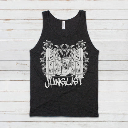 Junglist Lion DJ Tank Top Jungle Drum and Bass Dubstep & n Synth Music EDM Deck Festival Gym Mens Womens Graphic Screen Printed Cami Vest