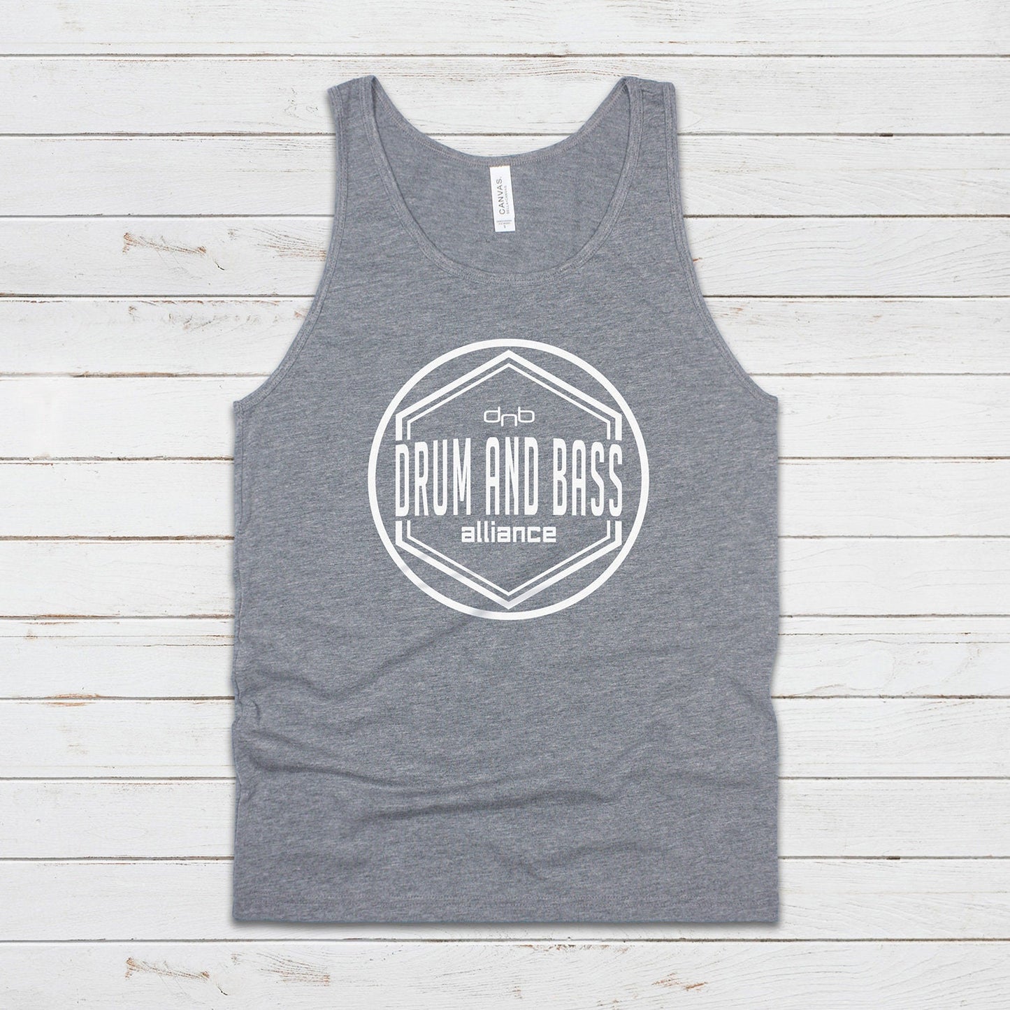 Drum and Bass Alliance Logo Tank Top Jungle Junglist DJ & n DnB Synth Synthesizer Music Producer Festival Mens Womens Printed Cami Vest Tee