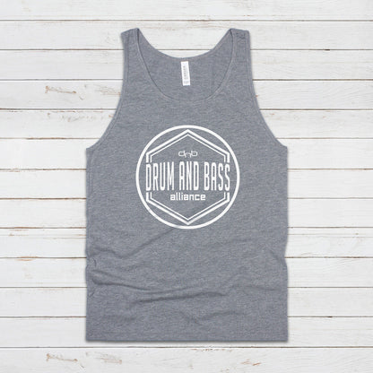 Drum and Bass Alliance Logo Tank Top Jungle Junglist DJ & n DnB Synth Synthesizer Music Producer Festival Mens Womens Printed Cami Vest Tee