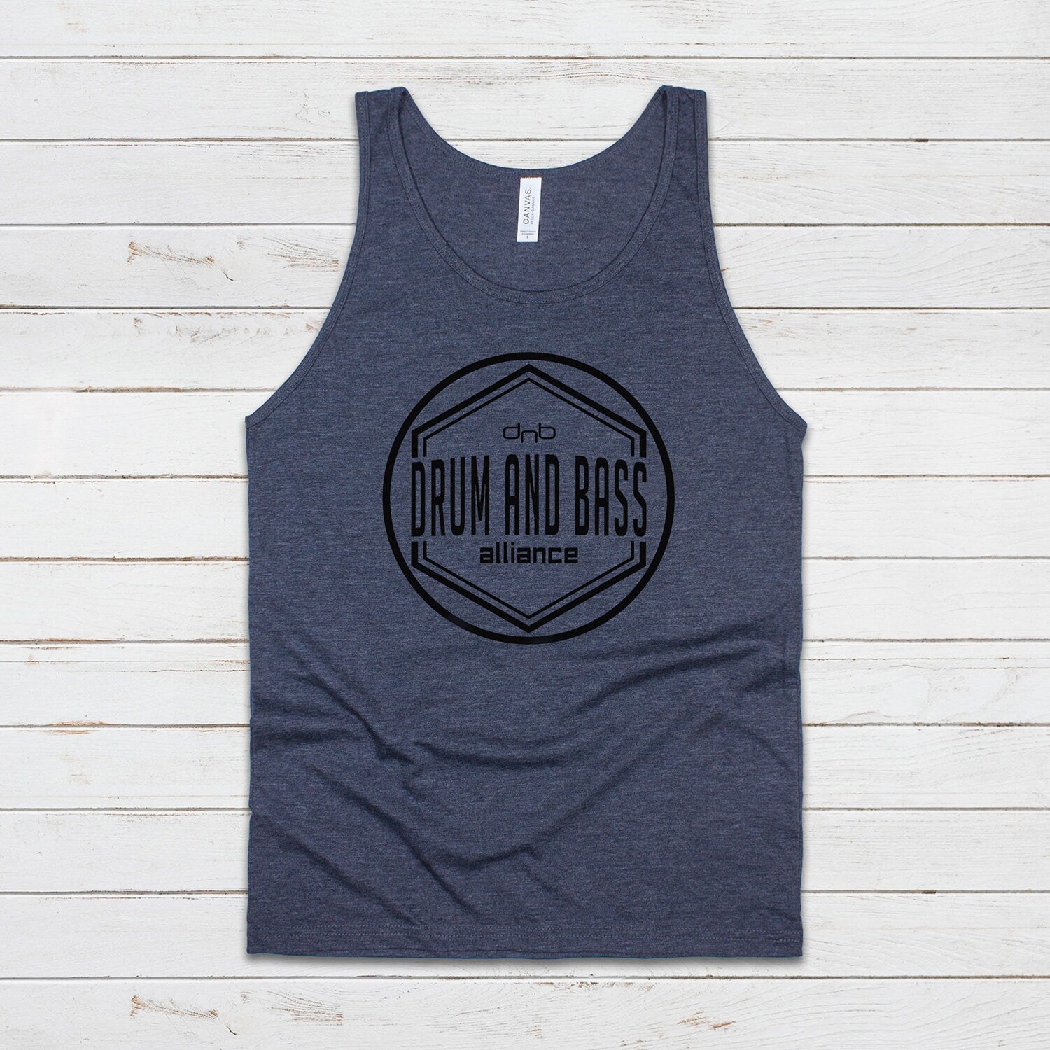 Drum and Bass Alliance Logo Tank Top Jungle Junglist DJ & n DnB Synth Synthesizer Music Producer Festival Mens Womens Printed Cami Vest Tee
