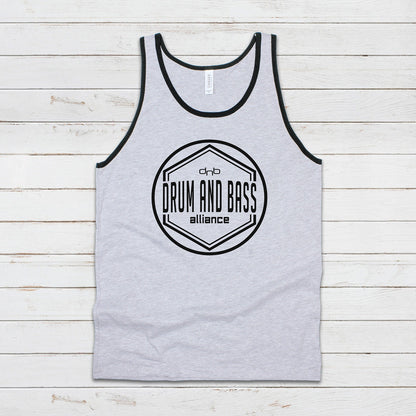 Drum and Bass Alliance Logo Tank Top Jungle Junglist DJ & n DnB Synth Synthesizer Music Producer Festival Mens Womens Printed Cami Vest Tee