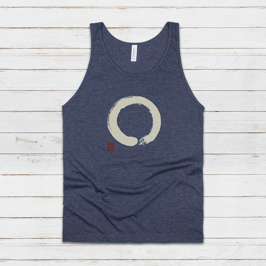 Japanese Calligraphy Tank Top - Enso Circle Buddism Buddhist Japan Traditional Art Martial Arts Anime Manga Mens Womens Printed Vest Cami