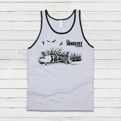 Junglist Airlines Tank Top Drum and Bass DnB EDM DJ Rhythm Machine Jungle Synthesizer Synth Ragga Neurofunk Mens Women Printed Vest Cami Tee