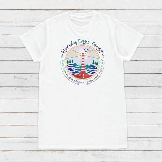 Custom Vacation T Shirt Family Adventure Personalized Name Message Text Country Beach Camping BBQ Lighthouse Airplane Squad Women's Mens Tee