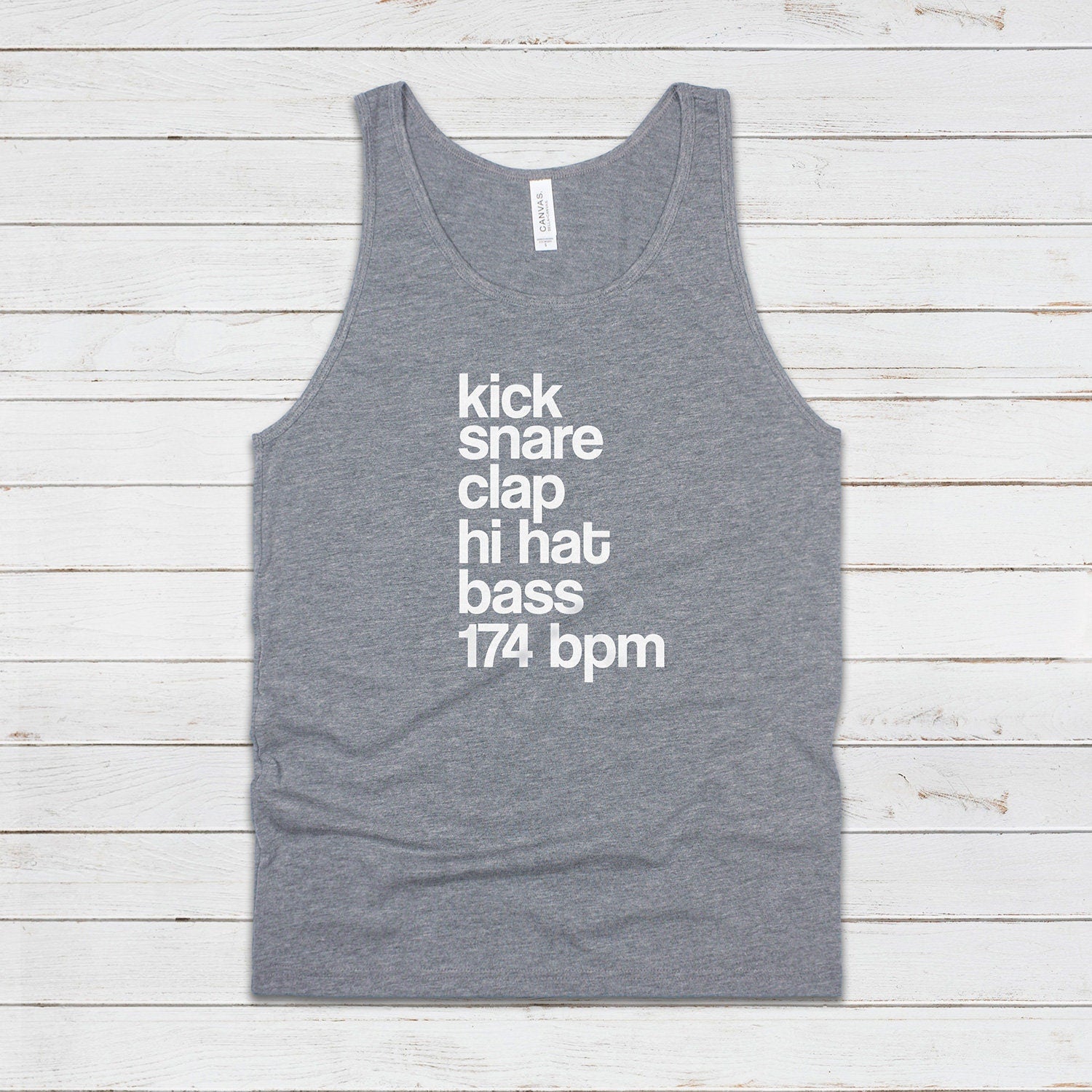 Drum and Bass Tank Top 74 BPM Synthesizer Jungle DnB Junglist DJ EDM Synth Music Producer Festival Mens Womens Graphic Printed Cami Vest Tee