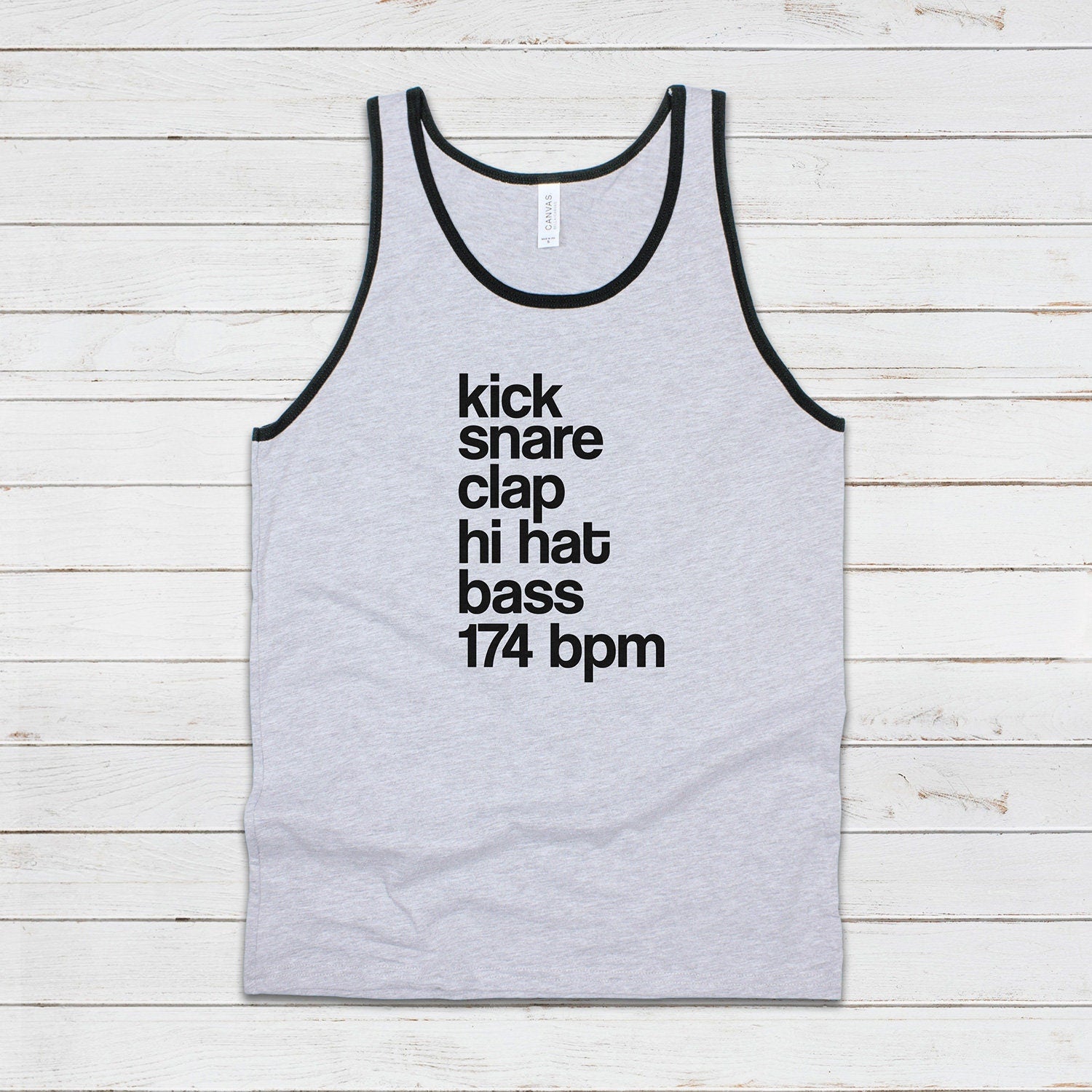 Drum and Bass Tank Top 74 BPM Synthesizer Jungle DnB Junglist DJ EDM Synth Music Producer Festival Mens Womens Graphic Printed Cami Vest Tee
