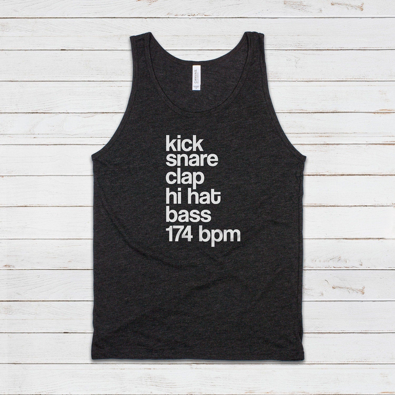 Drum and Bass Tank Top 74 BPM Synthesizer Jungle DnB Junglist DJ EDM Synth Music Producer Festival Mens Womens Graphic Printed Cami Vest Tee