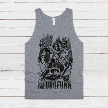 Neurofunk Invasion Tank Top Alien Junglist Jungle Drum and Bass DJ Synth Music Producer Festival Mens Womens Graphic Printed Cami Vest Tee