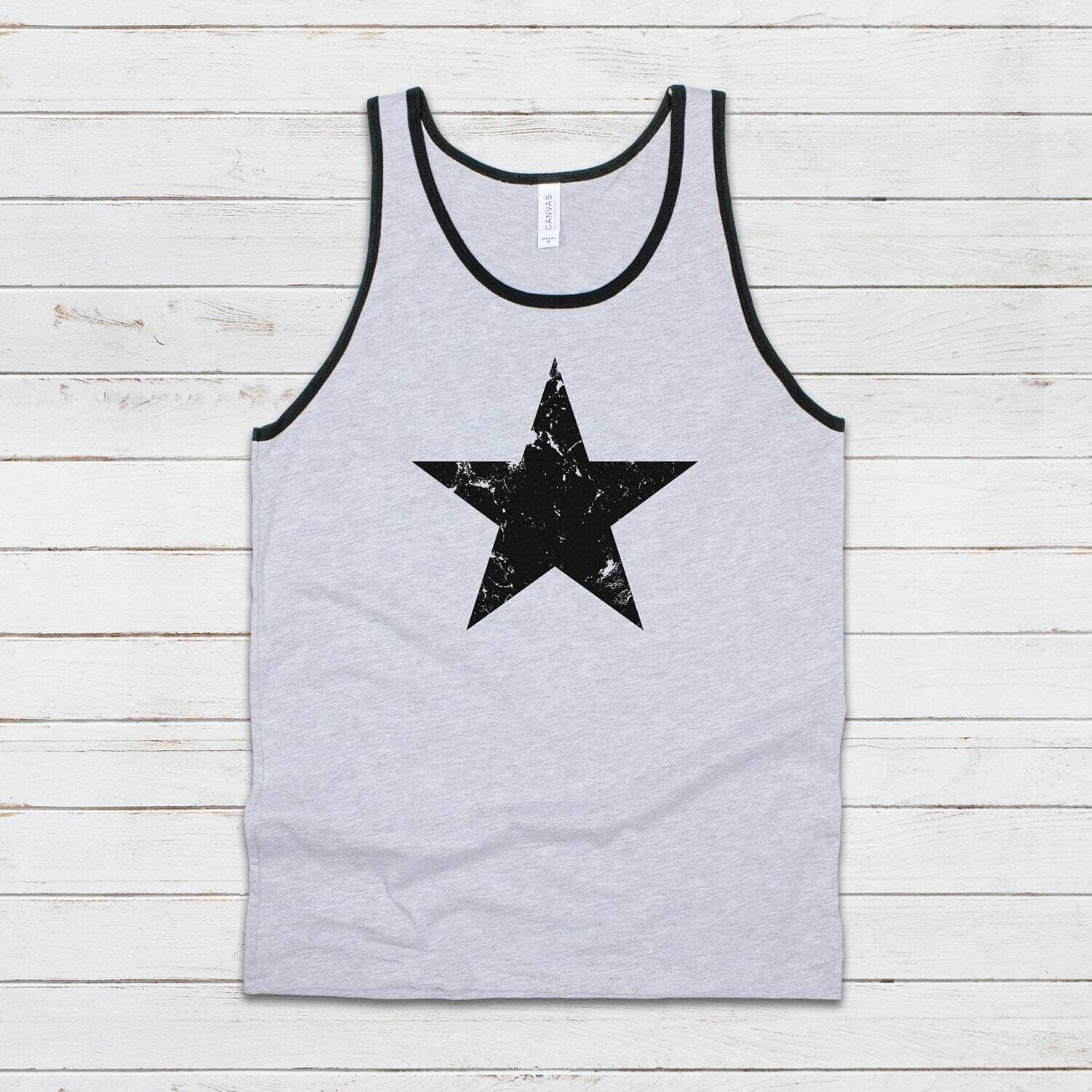 Star Ringer Tank Top Minimalist Abstract Geometric Skater Fashion Retro 70s 80s 90s Y2K Graphic Printed Women's Men's Ringer Vest Tee Cami