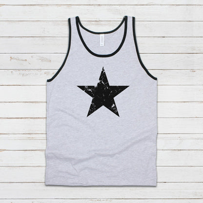 Star Ringer Tank Top Minimalist Abstract Geometric Skater Fashion Retro 70s 80s 90s Y2K Graphic Printed Women's Men's Ringer Vest Tee Cami
