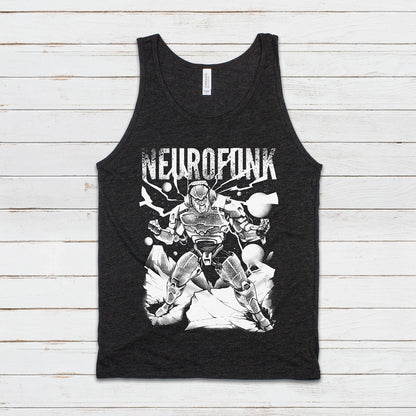 Neurofunk Destruction Tank Top Robot Junglist Jungle Drum and Bass DJ Synthesizer Music Producer Mens Womens Graphic Printed Cami Vest Tee