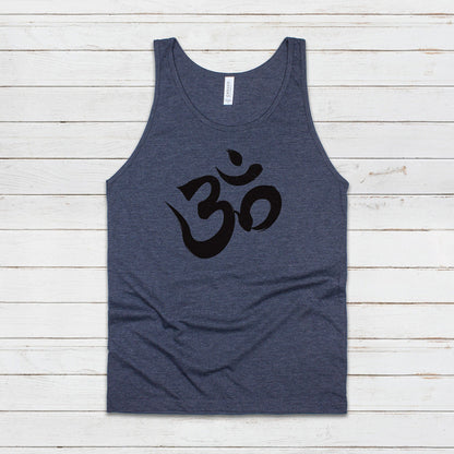 Om Calligraphy Tank Top Ohm Aum Yoga Meditation Sanskrit Writing Peace Lotus Mandala Hindu Mindfulness Gym Mens Womens Printed Vest Cami Tee