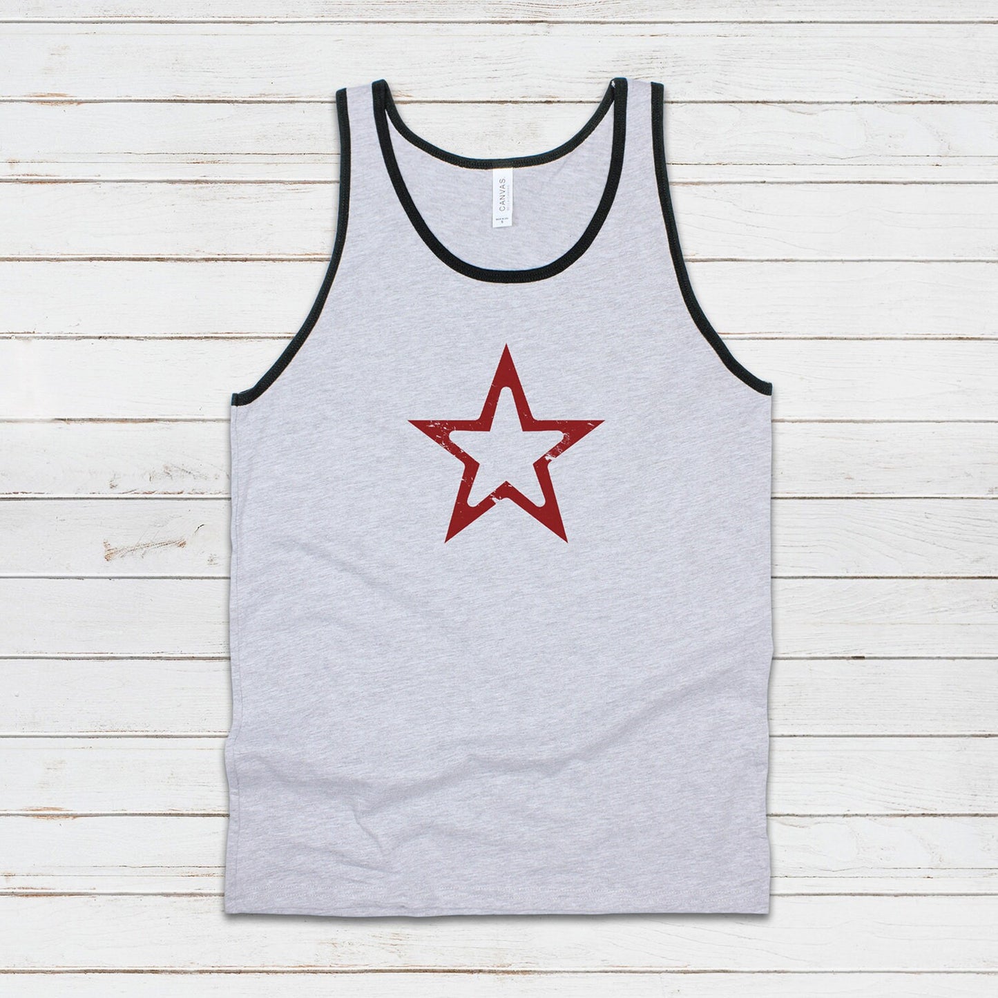 Star Ringer Tank Top Minimalist Abstract Geometric Skater Fashion Retro 70s 80s 90s Y2K USSR CCCP Printed Women's Men's Ringer Vest Tee Cami
