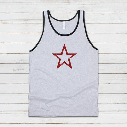 Star Ringer Tank Top Minimalist Abstract Geometric Skater Fashion Retro 70s 80s 90s Y2K USSR CCCP Printed Women's Men's Ringer Vest Tee Cami