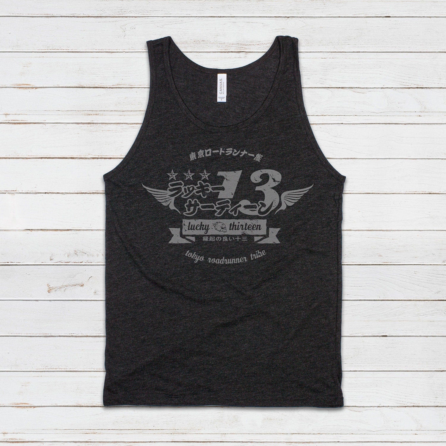 Tokyo Roadrunner Tank Top Japanese Wings Bike Motorcycle Kaminari Tribe Bosozoku Japan Anime Manga Mens Womens Retro Printed Cami Vest Tee