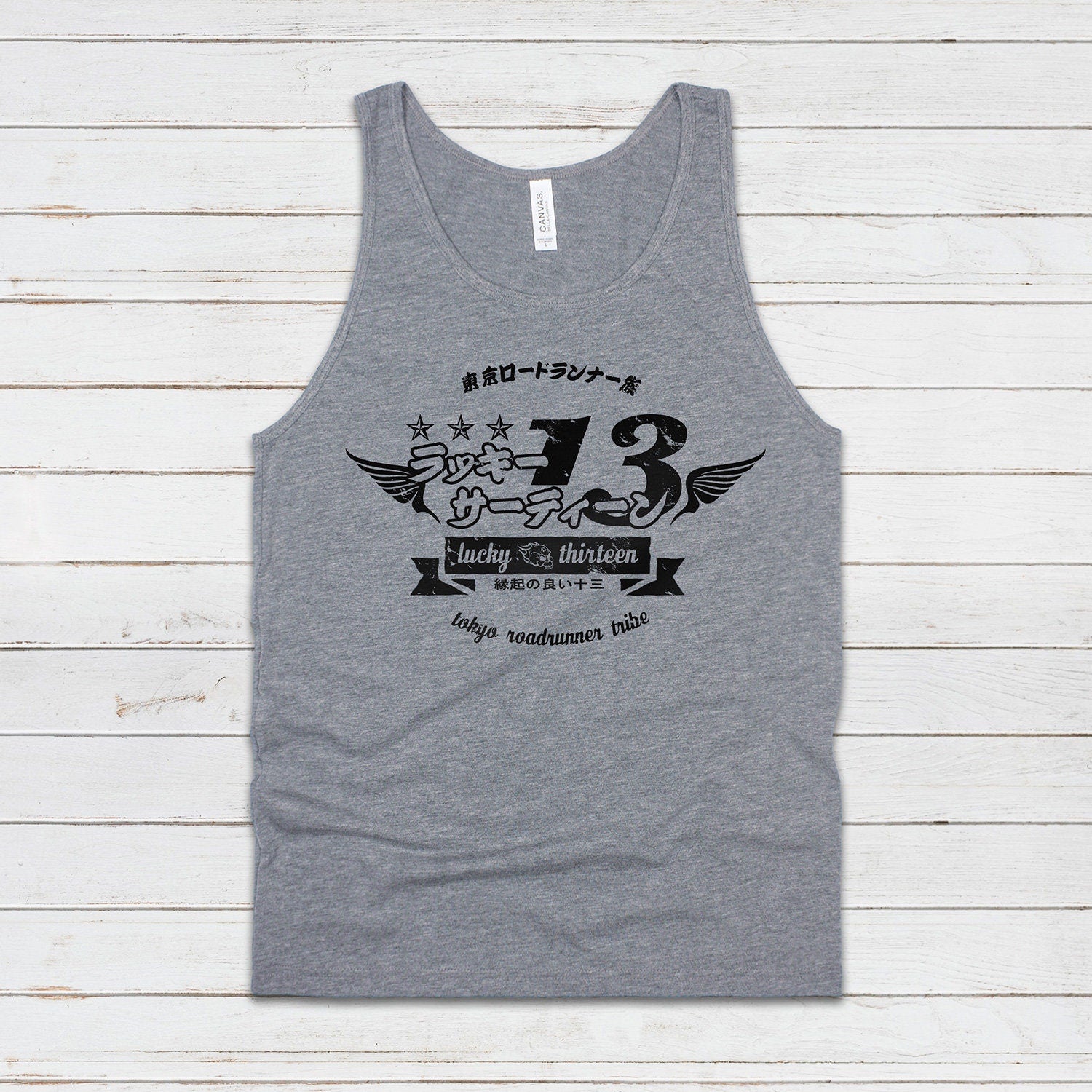 Tokyo Roadrunner Tank Top Japanese Wings Bike Motorcycle Kaminari Tribe Bosozoku Japan Anime Manga Mens Womens Retro Printed Cami Vest Tee