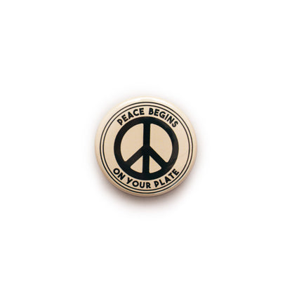Vegan Badge Peace Begins On Your Plate Vegetarian Animal Liberation Rights ALF AF Veggie 38mm Pin Button Badge Gift Pacifist Activist Slogan
