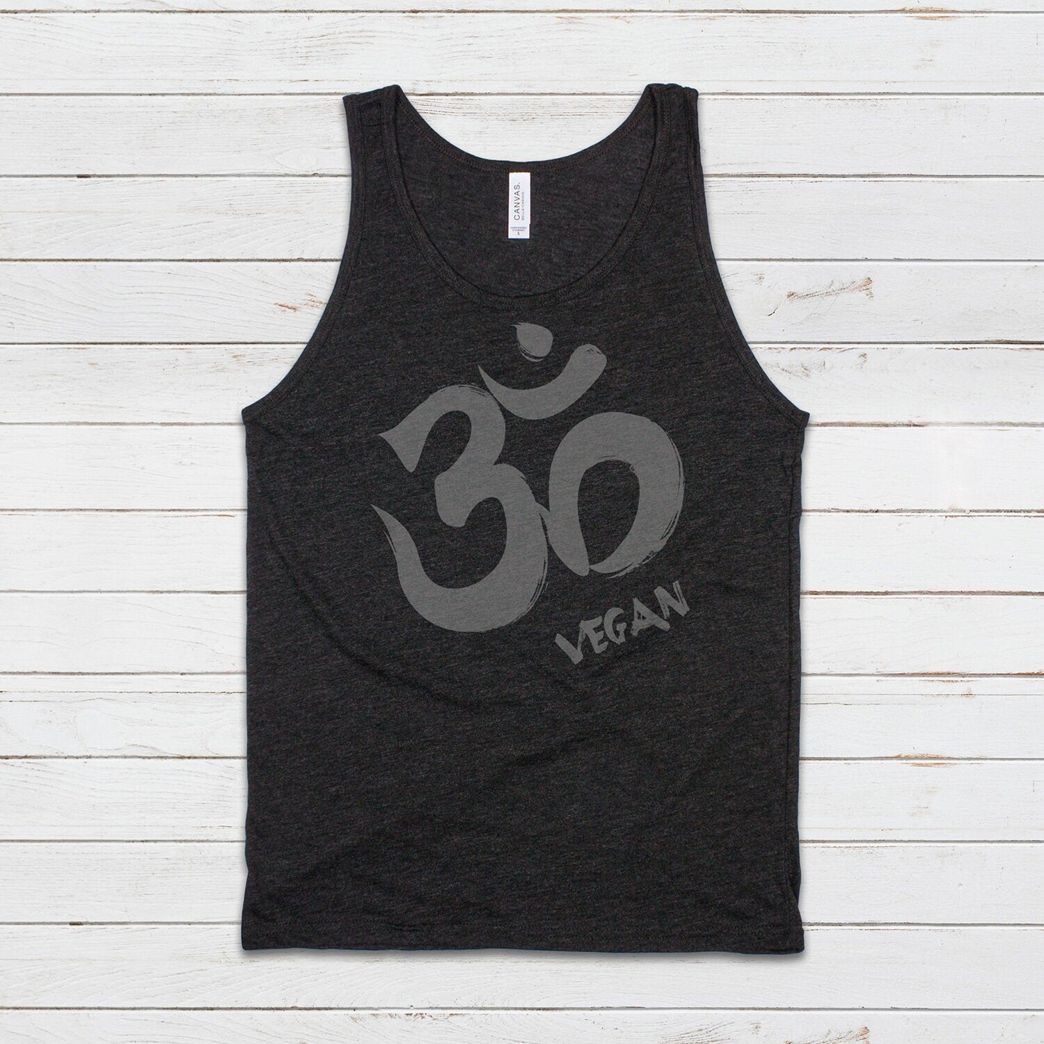 Om Vegan Tank Top Ohm Aum Yoga Meditation Sanskrit Peace Animal Rights Liberation Be Kind Climate Change Mens Womens Printed Vest Cami Tee