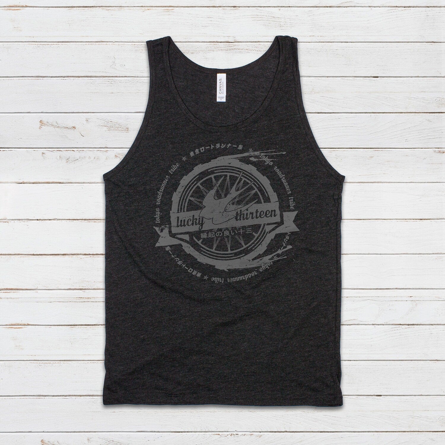 Tokyo Roadrunner Tank Top Japanese Wheel Bike Motorcycle Kaminari Tribe Bosozoku Japan Anime Manga Mens Womens Graphic Printed Cami Vest Tee