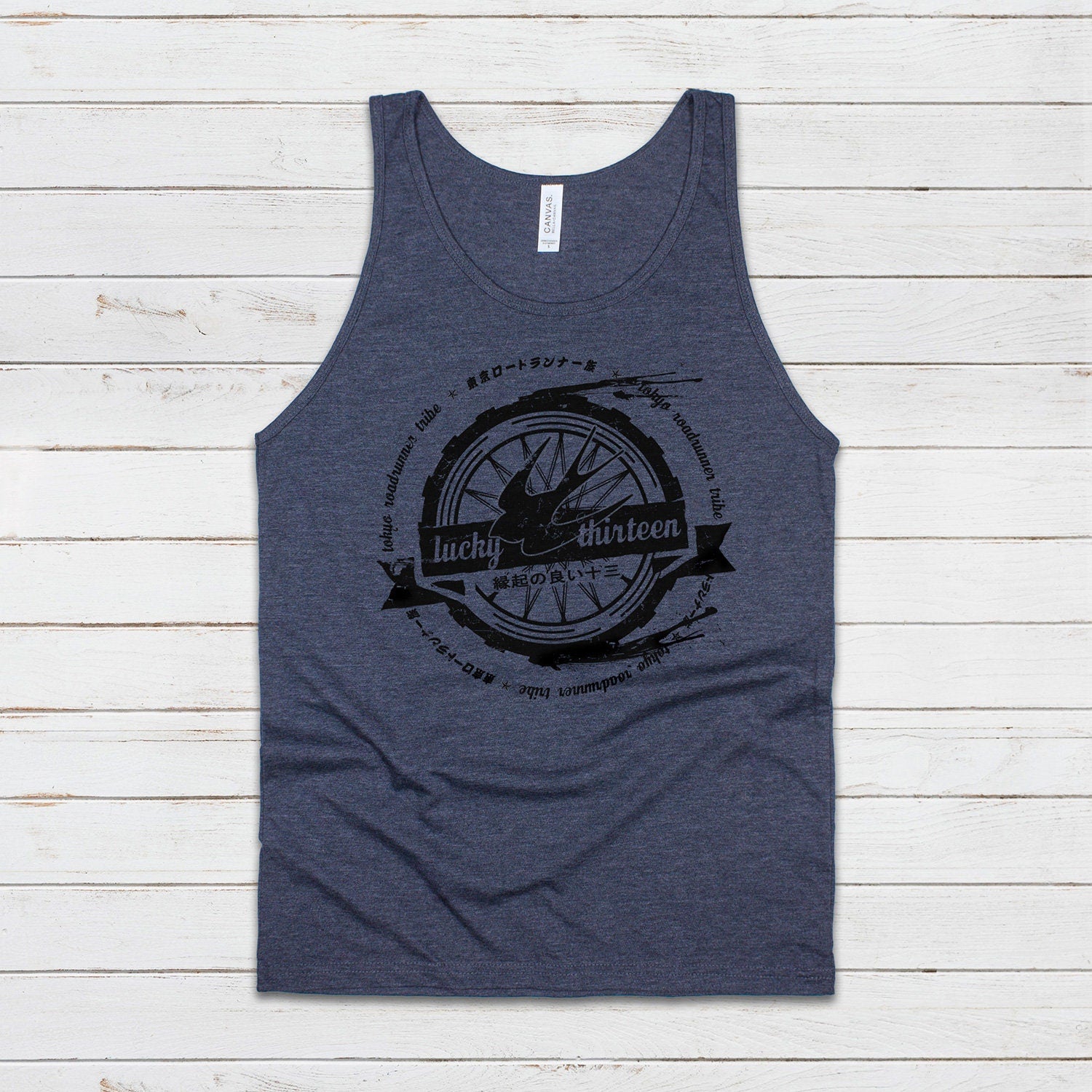 Tokyo Roadrunner Tank Top Japanese Wheel Bike Motorcycle Kaminari Tribe Bosozoku Japan Anime Manga Mens Womens Graphic Printed Cami Vest Tee