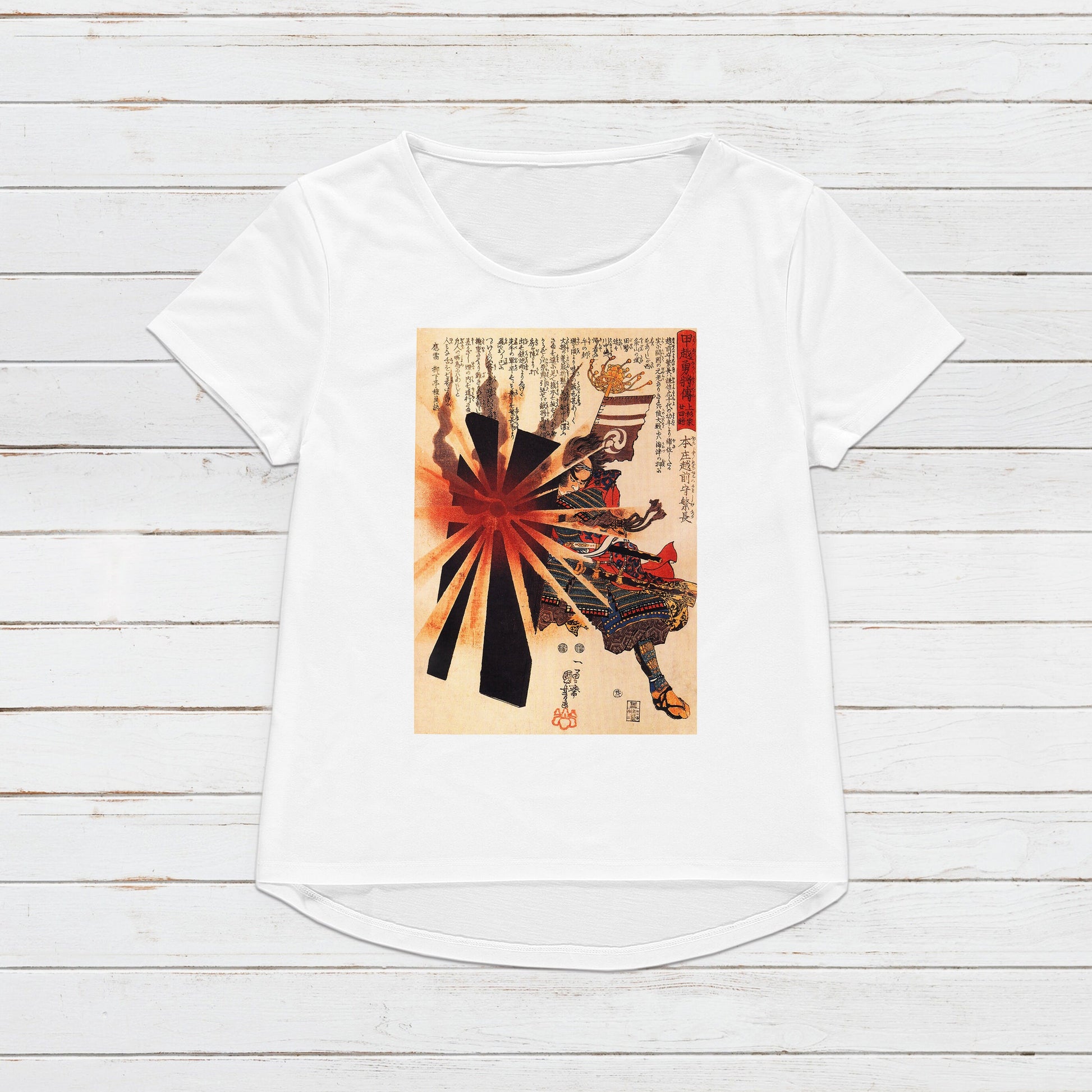 Japanese Ukiyo-e T Shirt Woodblock Art Utagawa Kuniyoshi Samurai Bushido Japan Martial Arts Calligraphy Gift Womens Mens Graphic Printed Tee