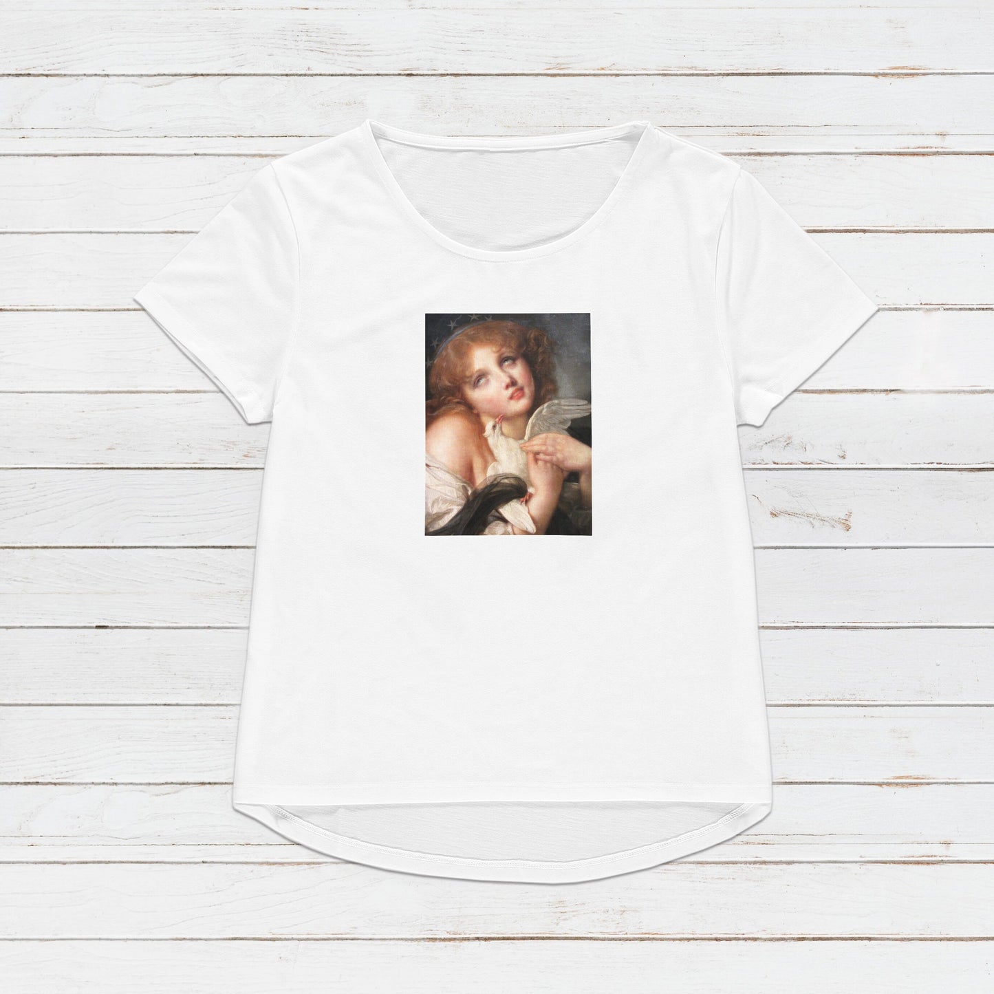 Rococo Art Cupid T Shirt Greuze Baroque Voluptuosidad Y2K 90s White Dove Quirky Aesthetic Pastel Goth Grunge Womens Mens Graphic Printed Tee
