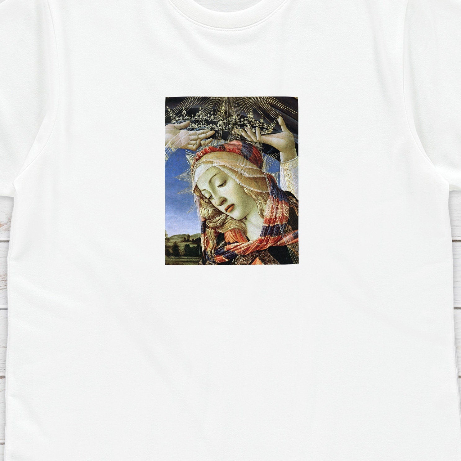 Botticelli T Shirt Madonna of the Magnificat Angel Medieval Art Quirky Aesthetic Grunge Alternative Gift Womens Mens Graphic Printed Tee Top