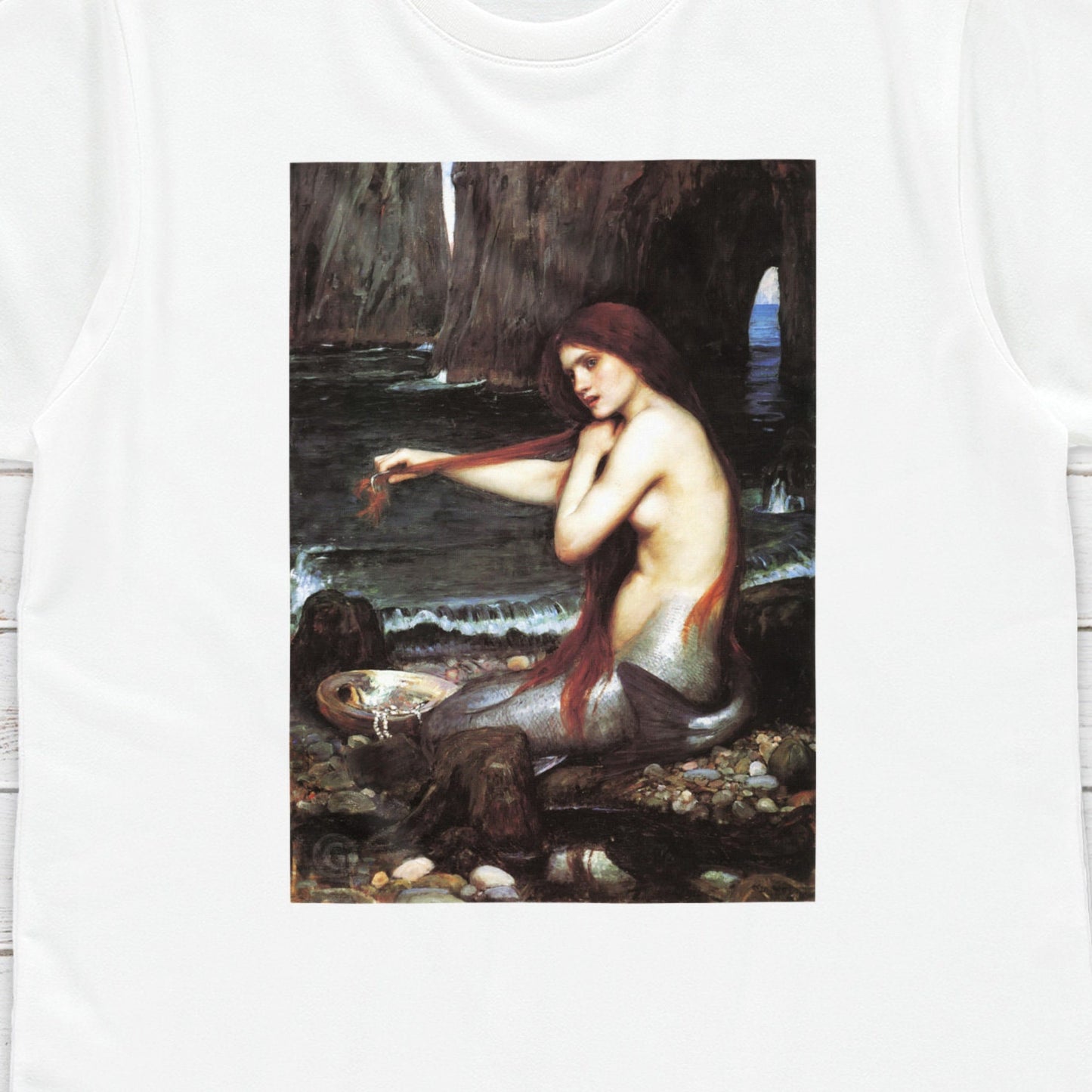 Mermaid T Shirt Waterhouse Pre-Raphaelite Art Y2K 90s Pretty Quirky Aesthetic Pastel Goth Soft Grunge Gifts Womens Mens Graphic Printed Tee