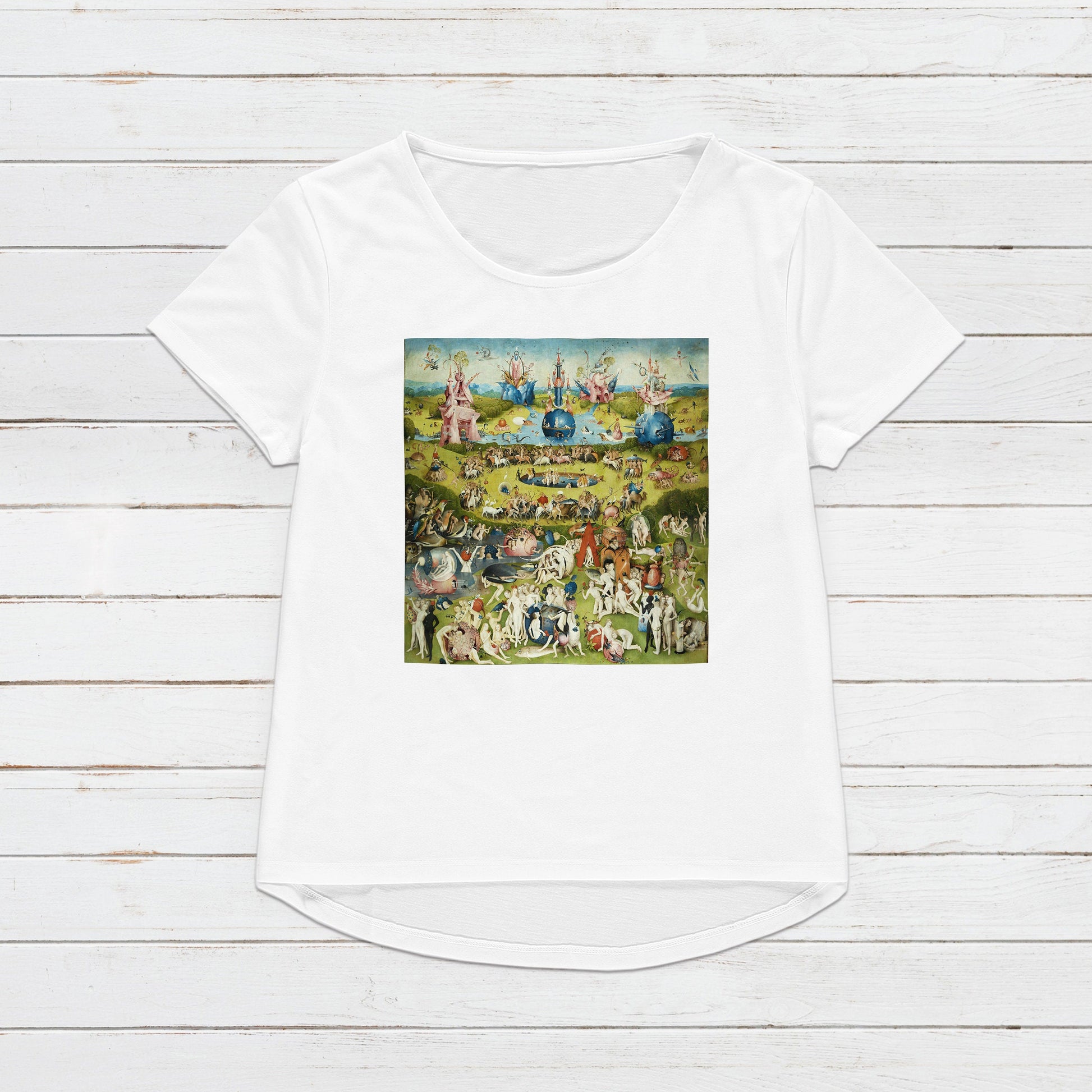 The Garden of Earthly Delights T Shirt Hieronymus Bosch Classical Art Horror Monster Quirky Aesthetic Grunge Womens Mens Graphic Printed Tee