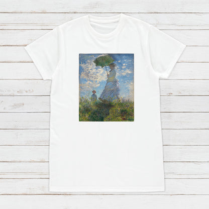 Claude Monet T Shirt La Promenade Impressionist Classical Fine Art Flowers Parasol Aesthetic Soft Grunge Womens Mens Graphic Printed Tee Top