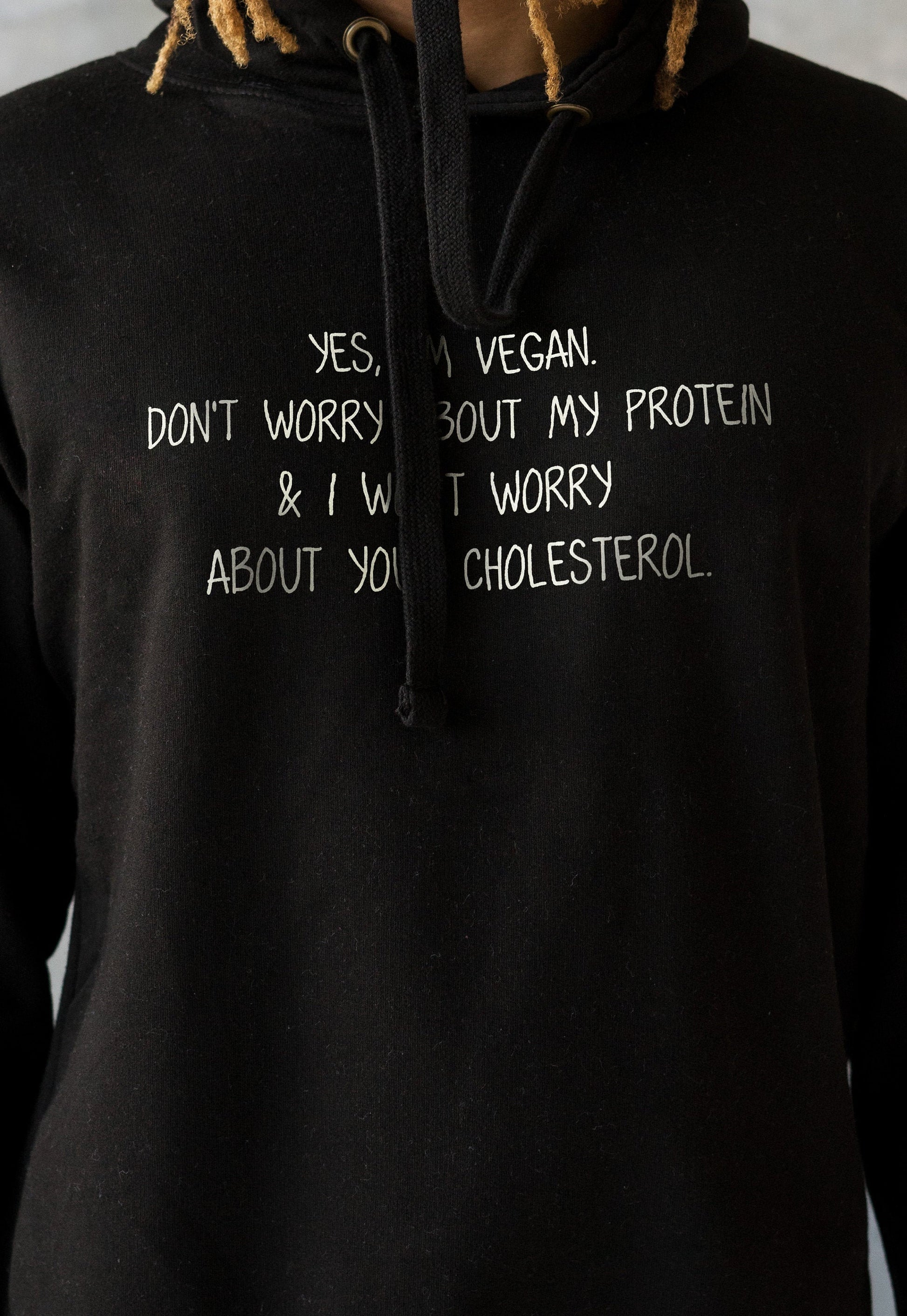 Vegan Protein Hoodie Slogan Funny Ironic Herbivore Climate Change Planet Earth Be Kind Nice AF ALF Mens Womens Printed Hooded Top Sweatshirt