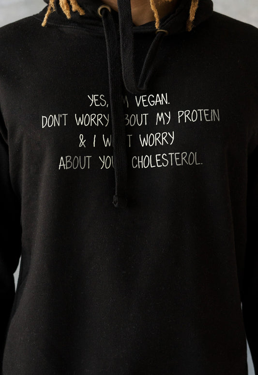 Vegan Protein Hoodie Slogan Funny Ironic Herbivore Climate Change Planet Earth Be Kind Nice AF ALF Mens Womens Printed Hooded Top Sweatshirt