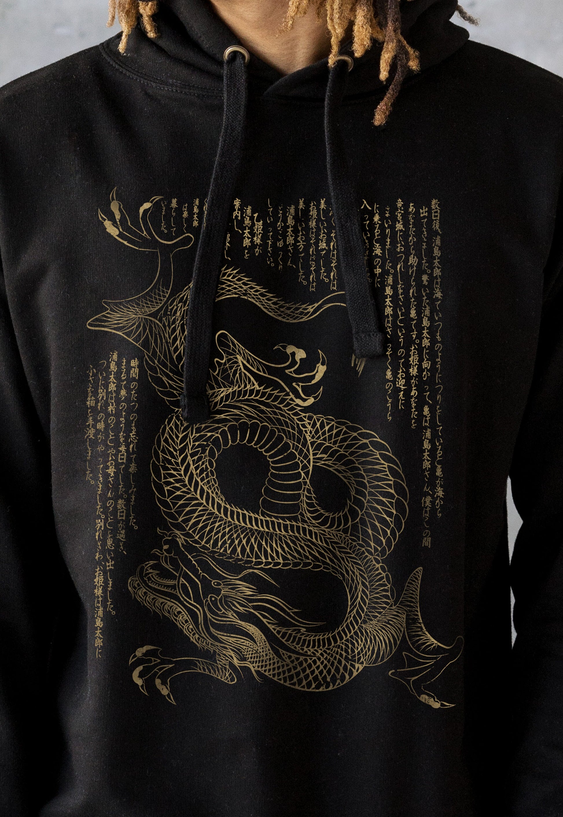 Japanese Dragon Hoodie Calligraphy Traditional Art Japan Anime Manga Kanji Harajuku Martial Arts Womens Mens Sweatshirt Printed Hooded Top