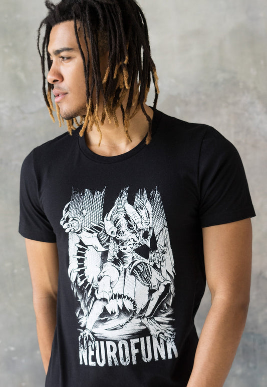 Neurofunk Invasion T Shirt Drum and Bass Alien DJ Synthesizer & Synth Music Producer Junglist Jungle EDM Sci Fi Dubstep Graphic Printed Tee