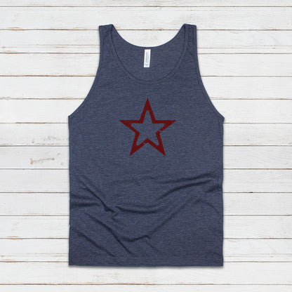 Star Ringer Tank Top Minimalist Abstract Geometric Skater Fashion Retro 70s 80s 90s Y2K USSR CCCP Printed Women's Men's Ringer Vest Tee Cami