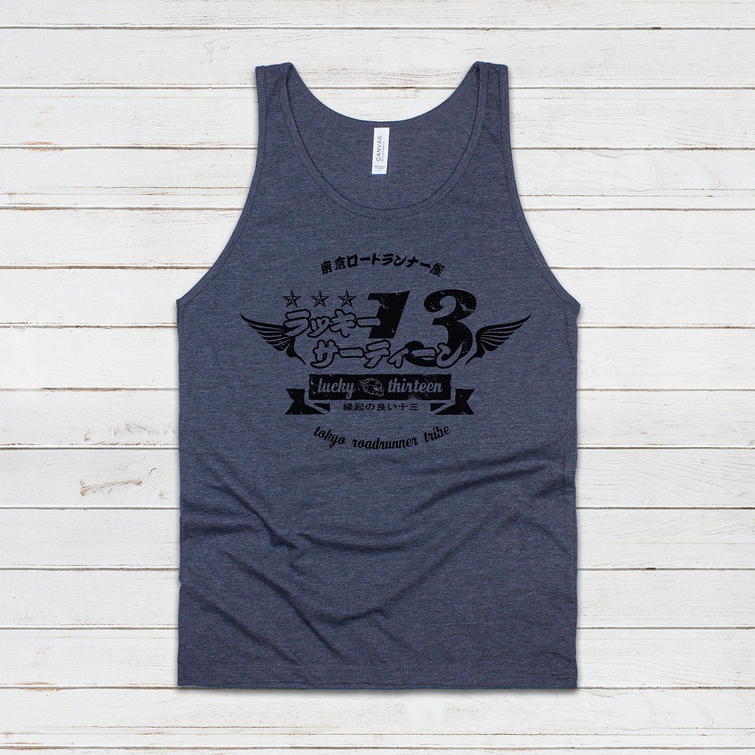 Tokyo Roadrunner Tank Top Japanese Wings Bike Motorcycle Kaminari Tribe Bosozoku Japan Anime Manga Mens Womens Retro Printed Cami Vest Tee